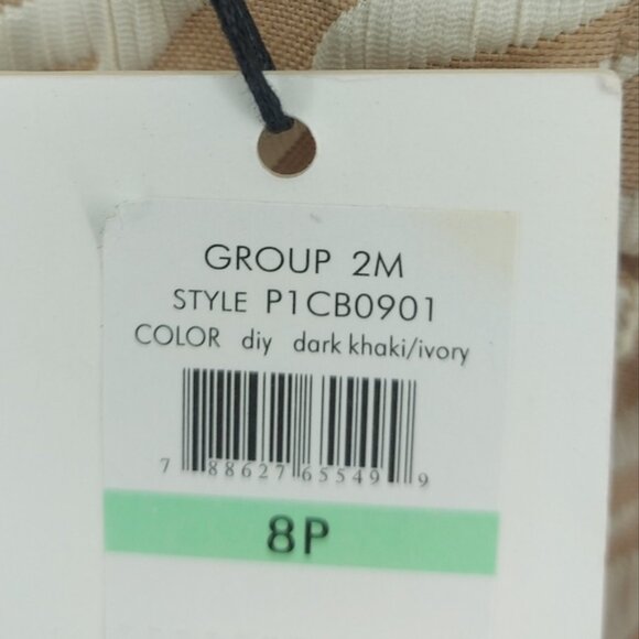 Calvin Klein Animal Print Career Dress Size 8 Petite Dark Khaki and Ivory - Picture 2 of 10